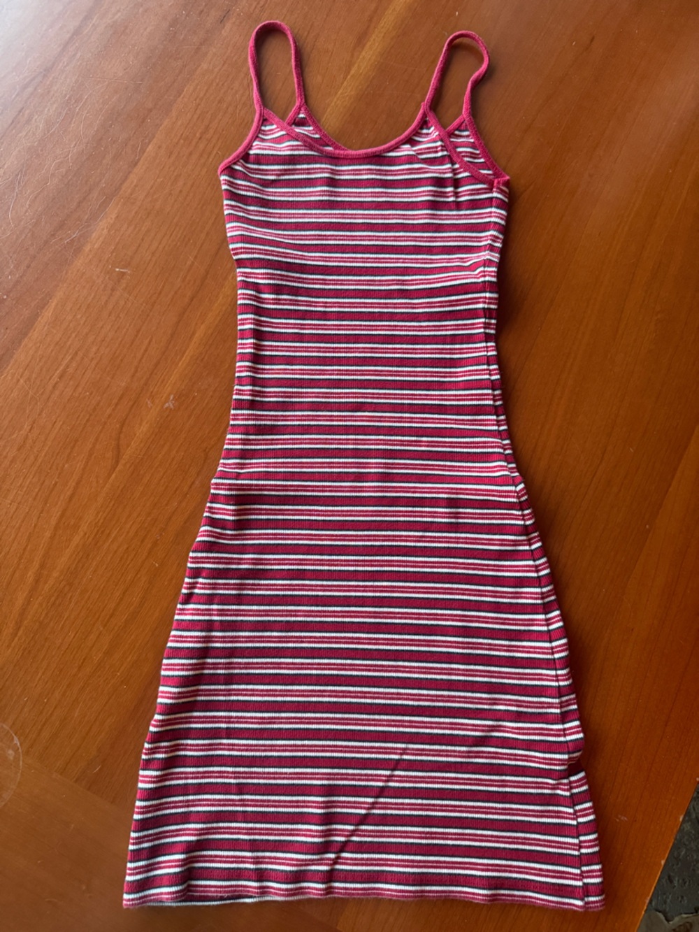 Brandy Melville Red, White & Black Striped Tank Dress